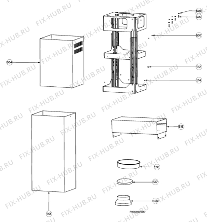 Взрыв-схема вытяжки Juno Electrolux JDI8670E - Схема узла Section 4